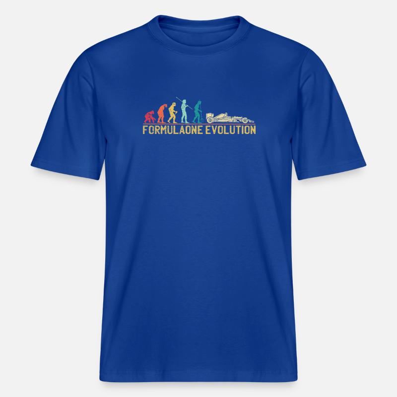 Formulaone Evolution Illustration -  T-shirt unisexe RELAXED FIT en coton bio - bleu foncé