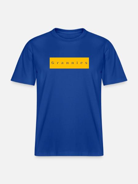 Grannies Typography Yellow Purple - RELAXED FIT Unisex Organic T-Shirt - majorelle blue