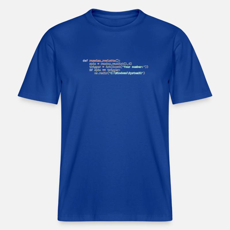 Python Russisches Roulette -  RELAXED FIT Unisex Organic T-Shirt - Dunkelblau