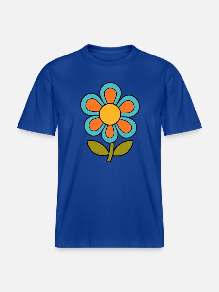 70s flower pattern retro flowerpower - RELAXED FIT Unisex Organic T-Shirt - majorelle blue