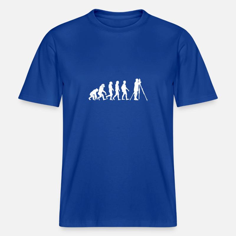 Landvermesser evolution vermesser geschenk beruf -  RELAXED FIT Unisex Organic T-Shirt - Dunkelblau