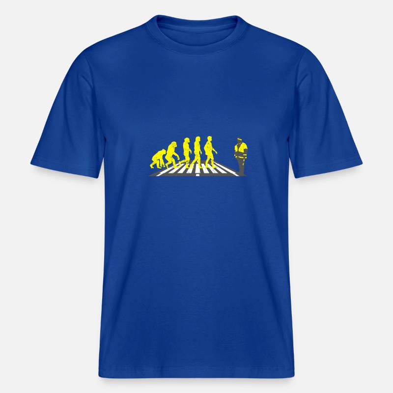 Schülerlotse école d'aide cadeau d'évolution -  T-shirt unisexe RELAXED FIT en coton bio - bleu foncé