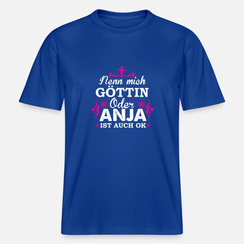 Nenn mich Göttin oder Anja -  RELAXED FIT Unisex Organic T-Shirt - Dunkelblau