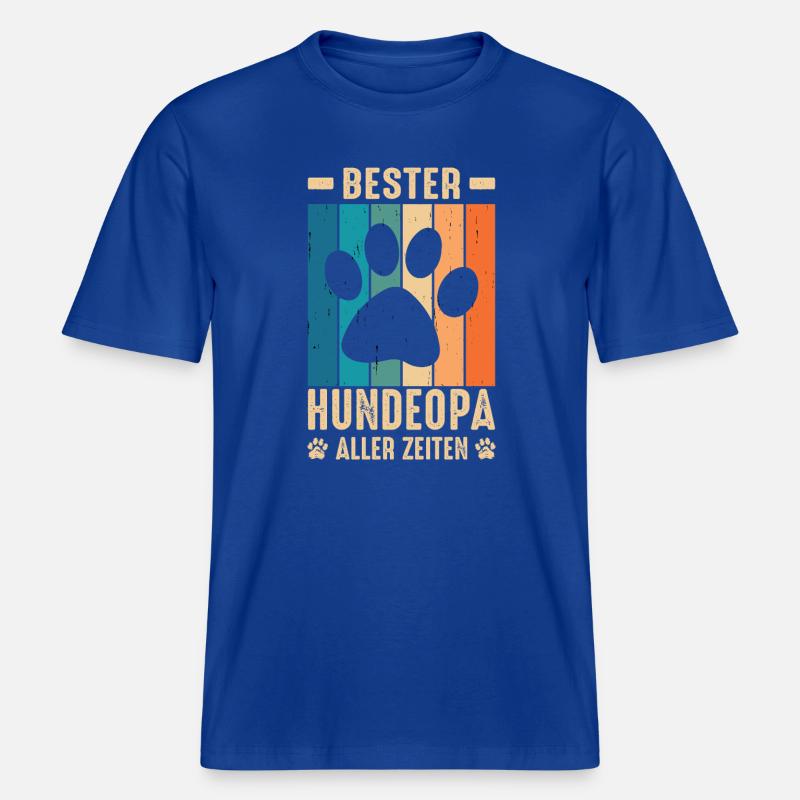 Hundeopa Geschenke Hundeliebhaber Hunde -  RELAXED FIT Unisex Organic T-Shirt - Dunkelblau