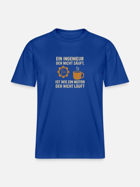 Engineer Humor Coffee Engine - RELAXED FIT Unisex Organic T-Shirt - majorelle blue