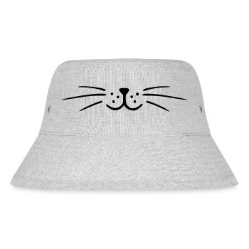 Whiskers cat. Cat face. Cat face - Stanley/Stella Recycled Bucket Hat - heather grey - Front