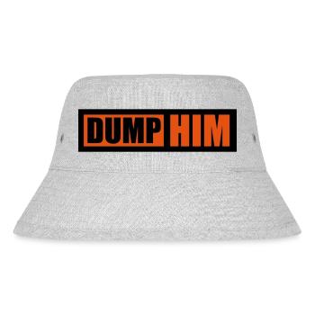 dump him Zitat Logo - Stanley/Stella recycelter Bucket Hat - Grau meliert - Vorne