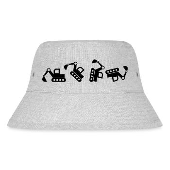 Excavator excavator operator dredging construction worker gift - Stanley/Stella Recycled Bucket Hat - heather grey - Front