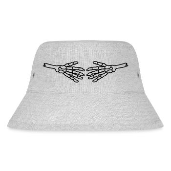 Skeleton Halloween Shake Hands - Stanley/Stella Recycled Bucket Hat - heather grey - Front
