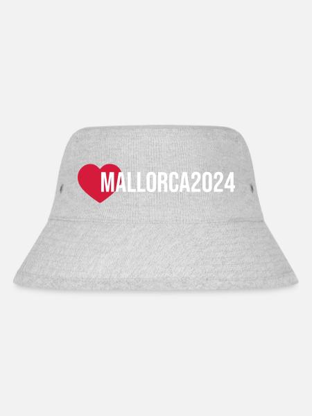 Mallorca 2024 Herz Urlaub - Stanley/Stella recycelter Bucket Hat - Grau meliert