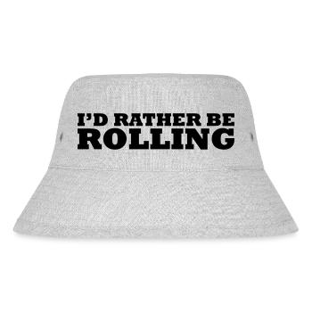 I'd rather be rolling - Stanley/Stella recycelter Bucket Hat - Grau meliert - Vorne
