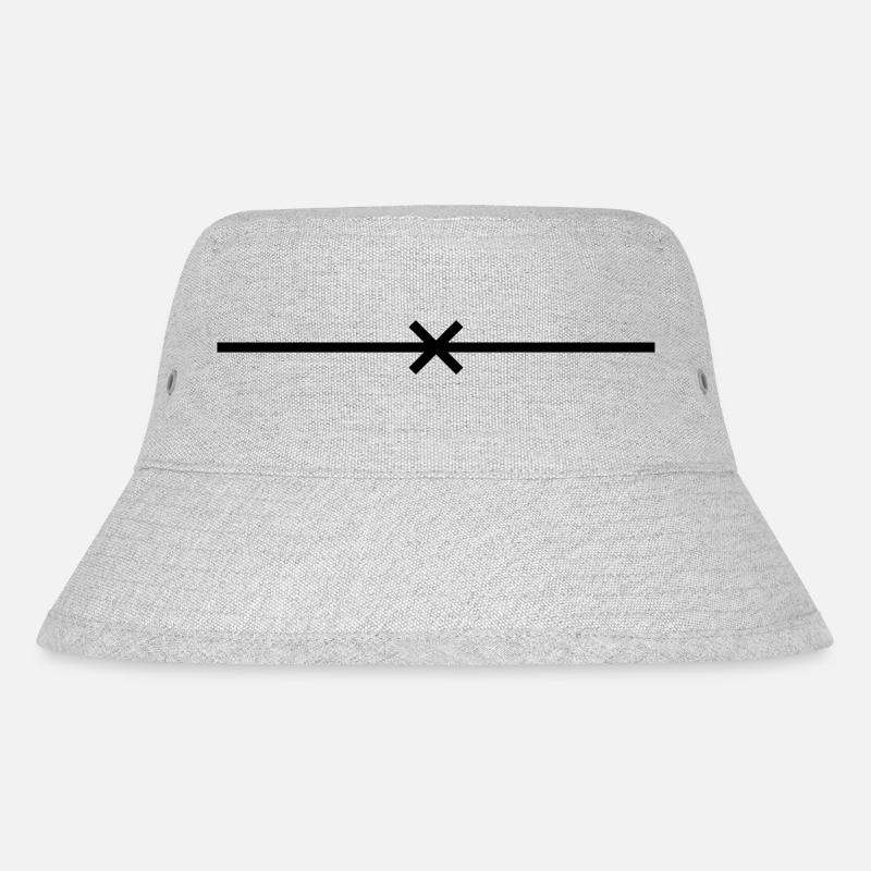 Linie mit Kreuz Unterstrich - Stanley/Stella recycelter Bucket Hat - Grau meliert