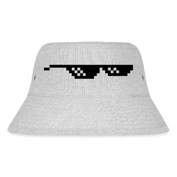 glasse lunette pixel internet meme fun - Stanley/Stella Recycled Bucket Hat - heather grey - Front