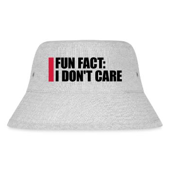 I don't care fact - Stanley/Stella Recycled Bucket Hat - heather grey - Front