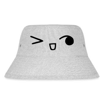 kawaii_face_8 - Stanley/Stella recycelter Bucket Hat - Grau meliert - Vorne