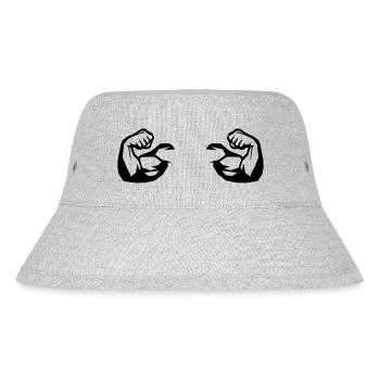 Muskeln Bizeps 2 - Stanley/Stella recycelter Bucket Hat - Grau meliert - Vorne