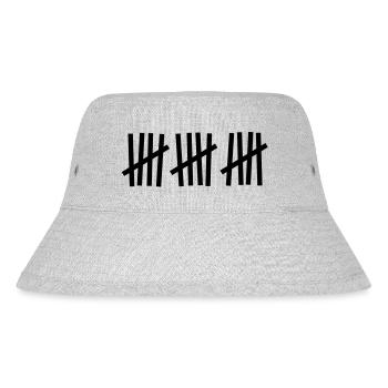 Strichliste 15 Striche - Stanley/Stella recycelter Bucket Hat - Grau meliert - Vorne