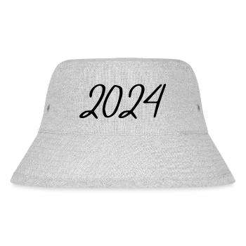 2024 Jahreszahl Datum Zahl Anno Kalenderjahr USA - Stanley/Stella recycelter Bucket Hat - Grau meliert - Vorne