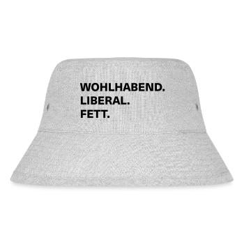 wohlhabend liberal fett - Stanley/Stella recycelter Bucket Hat - Grau meliert - Vorne