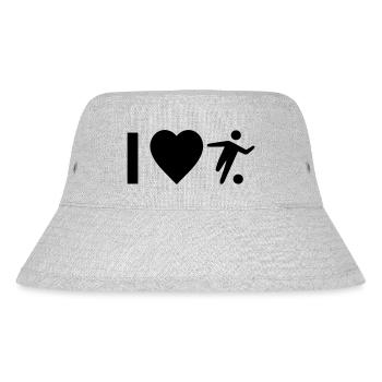 Cool "I Love Football" design for him and her - Stanley/Stella Recycled Bucket Hat - heather grey - Front