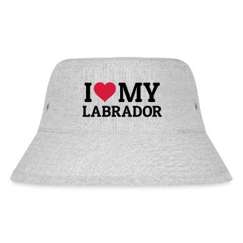 I love my Labrador - Stanley/Stella recycelter Bucket Hat - Grau meliert - Vorne