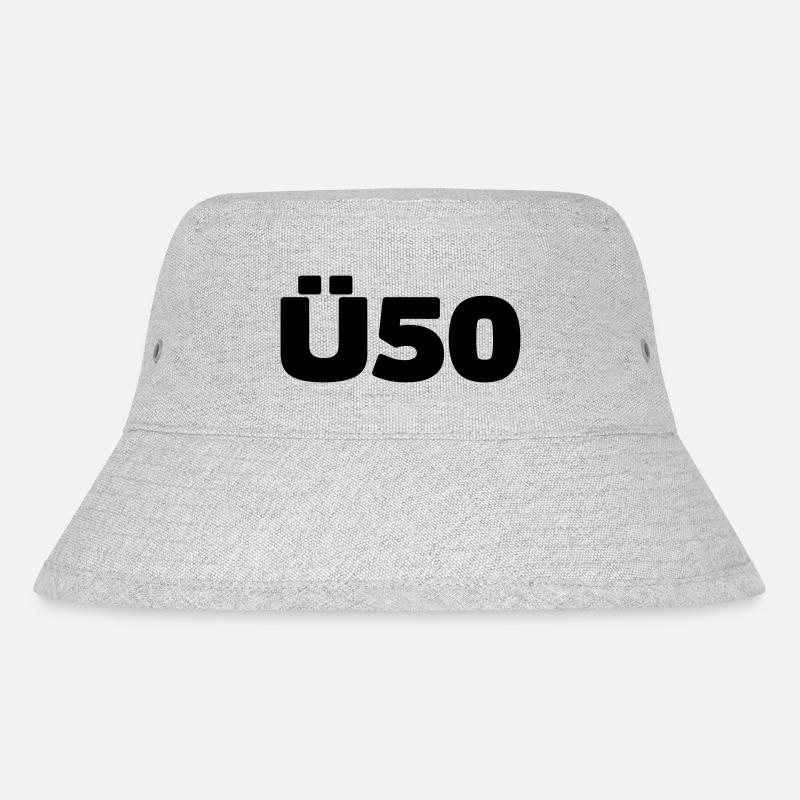 Zum 50. Geburtstag ein Ü50 Shirt - Stanley/Stella recycelter Bucket Hat - Grau meliert
