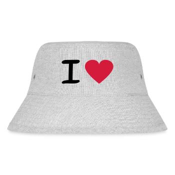 I Love - Stanley/Stella Recycled Bucket Hat - heather grey - Front