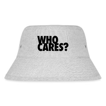WHO CARES? Wen juckts? So what? Na und? egoistisch - Stanley/Stella recycelter Bucket Hat - Grau meliert - Vorne
