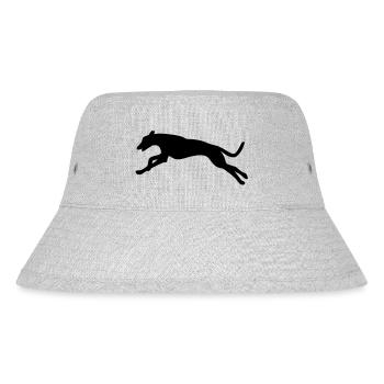 Laufender Hund - Stanley/Stella recycelter Bucket Hat - Grau meliert - Vorne