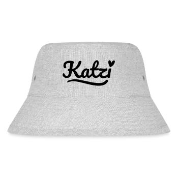 Katzi Schrift Herz - Stanley/Stella recycelter Bucket Hat - Grau meliert - Vorne