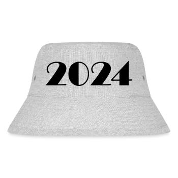 2024 Jahreszahl Datum Zahl Anno Kalenderjahr - Stanley/Stella recycelter Bucket Hat - Grau meliert - Vorne