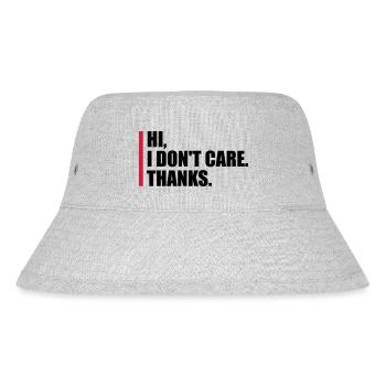 Hi I dont care - Stanley/Stella recycelter Bucket Hat - Grau meliert - Vorne