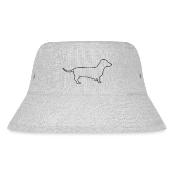 dackel konturen 1 - Stanley/Stella recycelter Bucket Hat - Grau meliert - Vorne