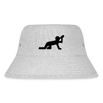 Strichmännchen - Stanley/Stella recycelter Bucket Hat - Grau meliert - Vorne
