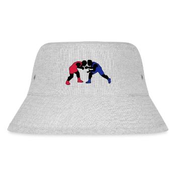 Ringen Zeichnung Sport Kampf Wrestler Wrestling - Stanley/Stella recycelter Bucket Hat - Grau meliert - Vorne