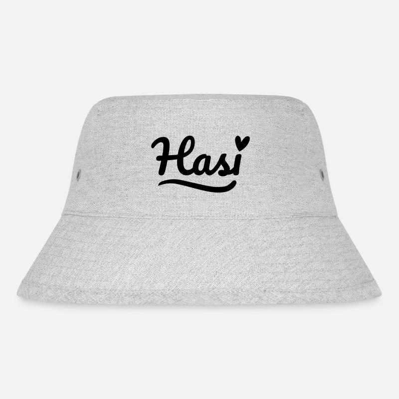 Hasi Schrift Herz - Stanley/Stella recycelter Bucket Hat - Grau meliert