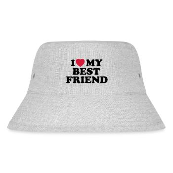 I love my best friend - Stanley/Stella Recycled Bucket Hat - heather grey - Front