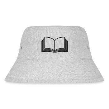 Roman offenes Buch Seiten - Stanley/Stella recycelter Bucket Hat - Grau meliert - Vorne
