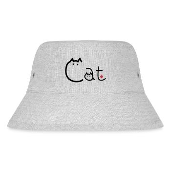 Katze in Katzen geschrieben - Stanley/Stella recycelter Bucket Hat - Grau meliert - Vorne