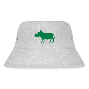 Wildschwein - Stanley/Stella recycelter Bucket Hat - Grau meliert - Vorne