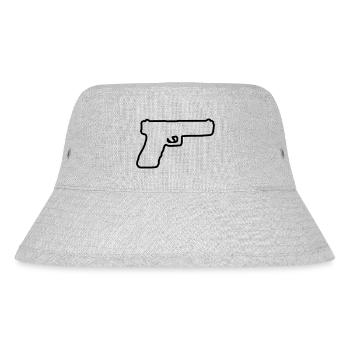 gun design 01 - Stanley/Stella Recycled Bucket Hat - heather grey - Front