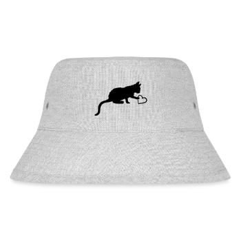 Touches heart cute kitten - Stanley/Stella Recycled Bucket Hat - heather grey - Front