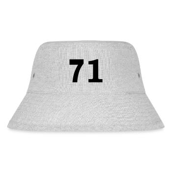 Number - 71 – Seventy One - Stanley/Stella Recycled Bucket Hat - heather grey - Front