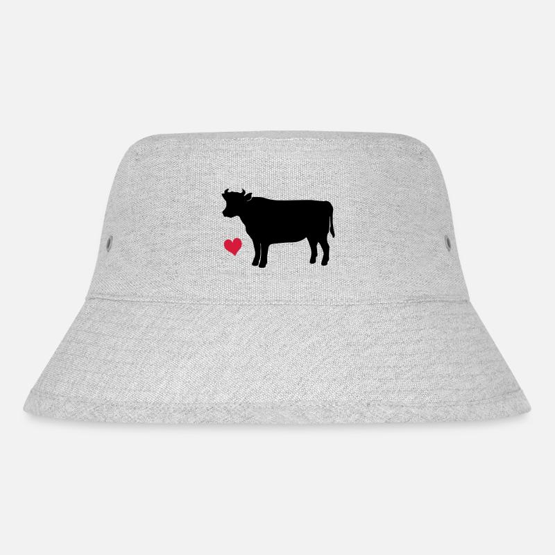 Kuh - Stanley/Stella recycelter Bucket Hat - Grau meliert