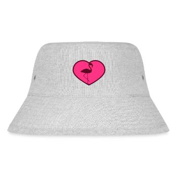design form herz i love liebe silhouette umriss fl - Stanley/Stella recycelter Bucket Hat - Grau meliert - Vorne