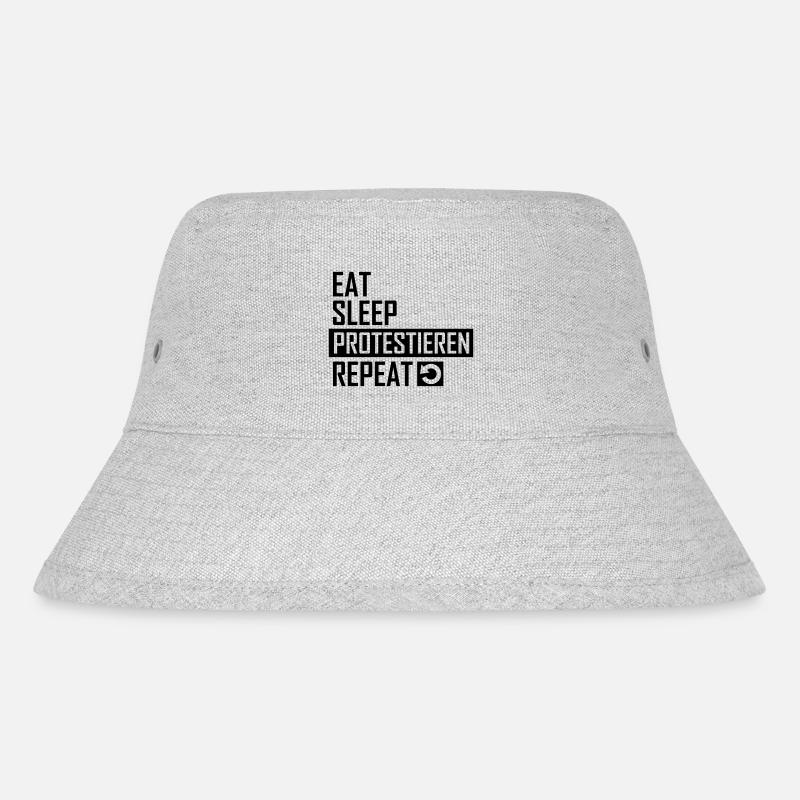Eat Sleep Protestieren Repeat Protest - Stanley/Stella recycelter Bucket Hat - Grau meliert