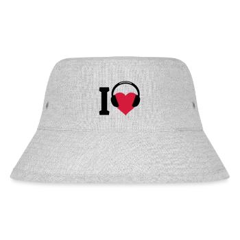 I love Music - Stanley/Stella recycelter Bucket Hat - Grau meliert - Vorne