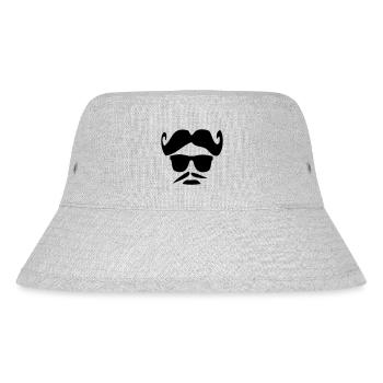 funny_hair_mustache_man - Stanley/Stella recycelter Bucket Hat - Grau meliert - Vorne