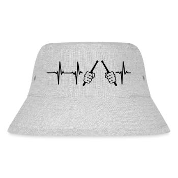 EIN HERZ SCHLÄGT FÜR DRUMS - Stanley/Stella recycelter Bucket Hat - Grau meliert - Vorne