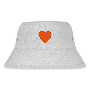 Großes rotes Herz. Heart - Stanley/Stella recycelter Bucket Hat - Grau meliert - Vorne